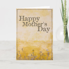 Tarjeta Feliz Día de la Madre en la pradera de flores de é