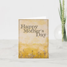 Feliz Día de la Madre en prado de flores vintage -