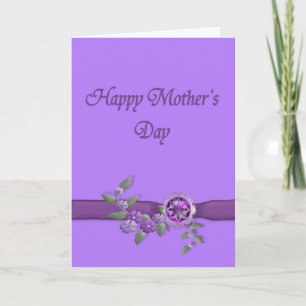 Tarjeta Feliz Día de la Madre en Púrpura