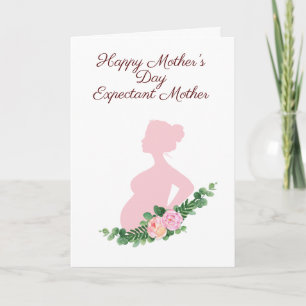 Tarjeta Feliz día de la madre, esperanzadora madre, siluet