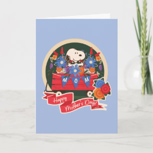 Tarjeta Feliz Día de la Madre   Estandarte Snoopy Mamá