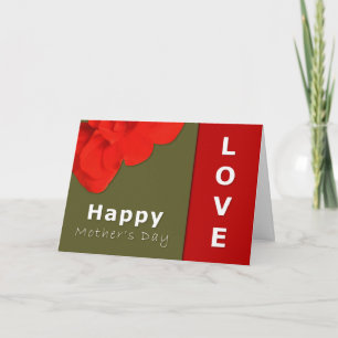 Tarjeta Feliz Día de la Madre Flor de Geranio Rojo