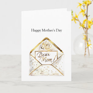Tarjeta Feliz Día de la Madre Flor de Oro