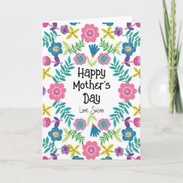 Tarjeta Feliz Día de la Madre Floral 