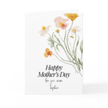 Feliz Día de la Madre Floral Elegante Personalizad