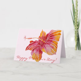 Tarjeta Feliz Día de la Madre | Floral hawaiana