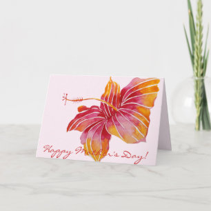 Tarjeta Feliz Día de la Madre Floral hawaiana