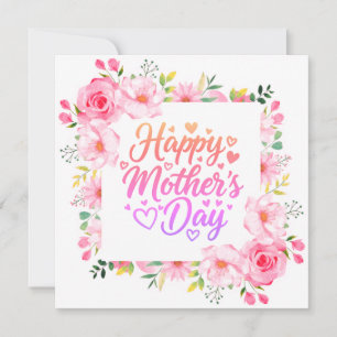 Tarjeta Feliz Día de la Madre Floral Rosa Precioso