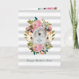 Tarjeta Feliz Día de la Madre | Flores acuarelas de bonito