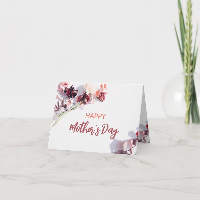 Tarjeta Feliz Día de la Madre | Flores de cimarrones (Anverso)