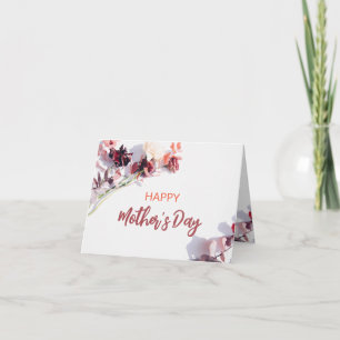 Tarjeta Feliz Día de la Madre   Flores Marrones