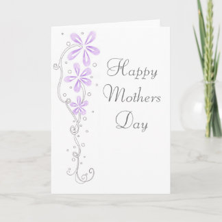 Tarjeta Feliz Día de la Madre Flores Púrpura
