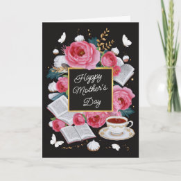 Tarjeta Feliz Día de la Madre Flores Rosa Personalizable d
