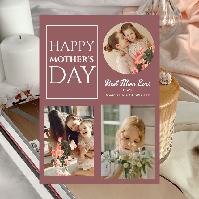 Tarjeta Feliz Día de la Madre | Foto de escritura moderna  (Subido por el creador)