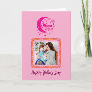 Tarjeta Feliz Día de la Madre foto personalizada texto ros