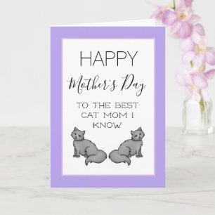 Tarjeta Feliz Día de la Madre Gata Mamá