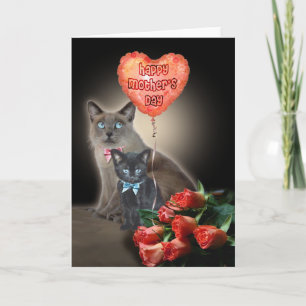 Tarjeta Feliz Día de la Madre Gatos 