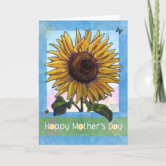 Tarjeta Feliz Día de la Madre Girasol (Anverso)