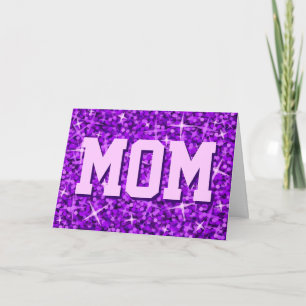 Tarjeta "Feliz Día de la Madre" Glitz Purple "MOM"