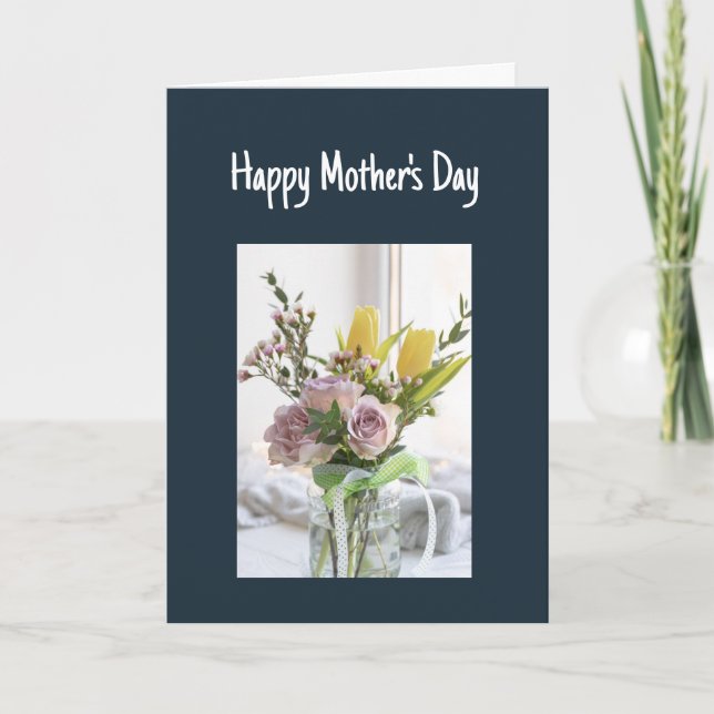 Tarjeta Feliz Día de la Madre Gracias y Ama (Anverso)