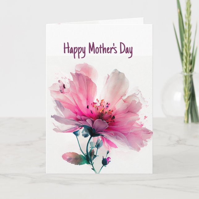Tarjeta Feliz Día de la Madre Gracias y amor único (Anverso)