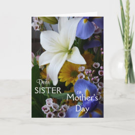 Tarjeta Feliz Día de la Madre-Hermana-Bonito Floral