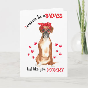 Tarjeta Feliz Día de la Madre Impresionante tu perro Boxer