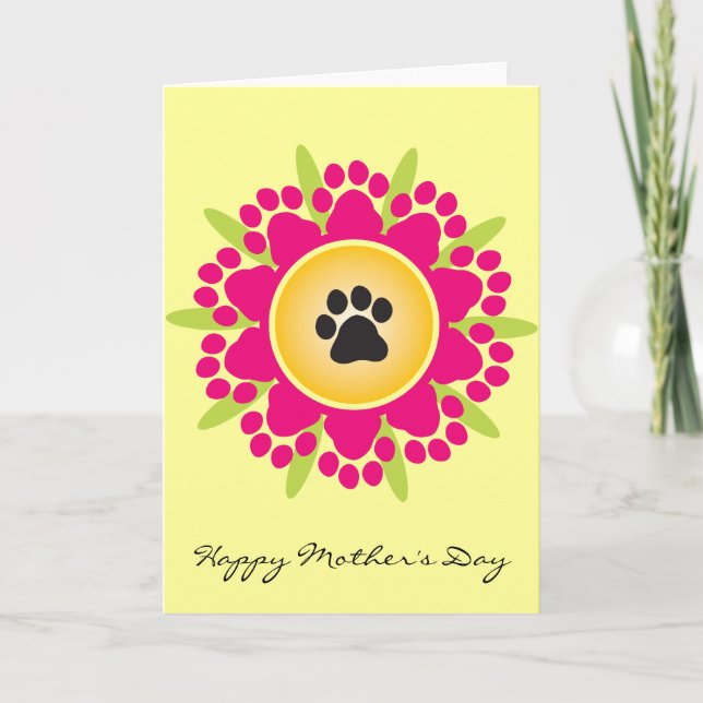 Tarjeta Feliz Día de la Madre Impresiones Flores (Anverso)