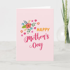 Tarjeta "Feliz Día de la Madre" lindo Ilustracion rosa flo