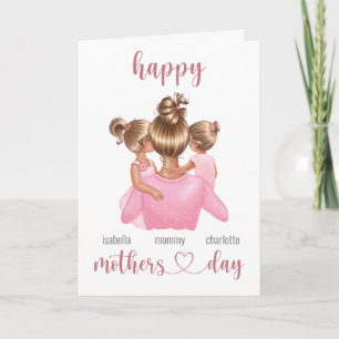 Tarjeta Feliz día de la madre lindo moda rosada personaliz