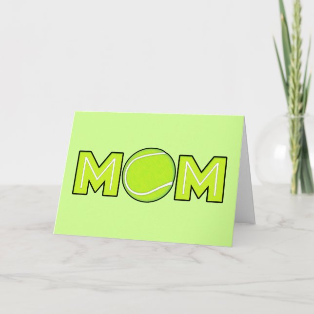 Tarjeta Feliz Día de la Madre, madre de tenis (Anverso)