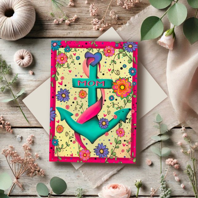 Tarjeta Feliz Día de la Madre, madre floral de Bonito (Subido por el creador)
