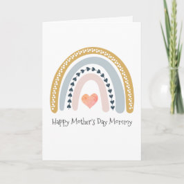 Tarjeta Feliz Día de la Madre Mamá Acuarela Corazones de A