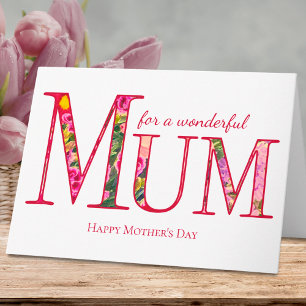 Tarjeta Feliz Día de la Madre MAMÁ - Diseño Floral Elegant