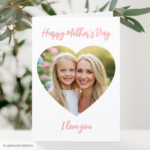 Tarjeta Feliz Día de la Madre Mamá Foto Corazón Lindo Cora