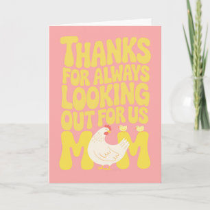Tarjeta Feliz Día de la Madre Mamá Pollitos Pollitas Rosa
