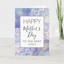 Tarjeta Feliz Día de la Madre Mandala Floral Morado Lavand