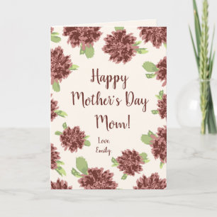 Tarjeta Feliz Día de la Madre - Marco de maricas rojas.