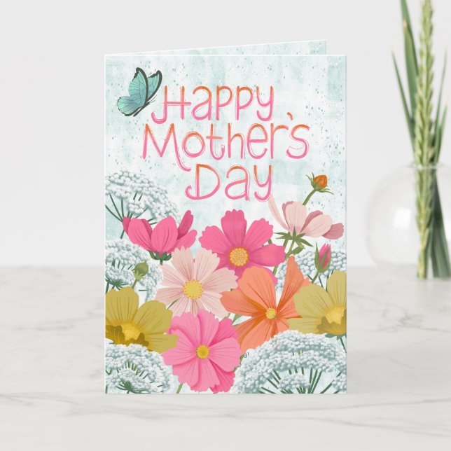 Tarjeta Feliz Día de la Madre Meadow Flowers (Anverso)