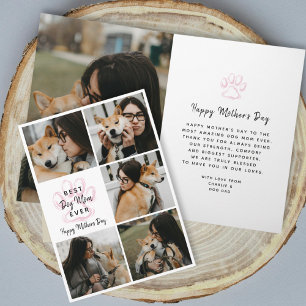 Tarjeta Feliz Día de la Madre Mejor Mamá de Perro Foto Col