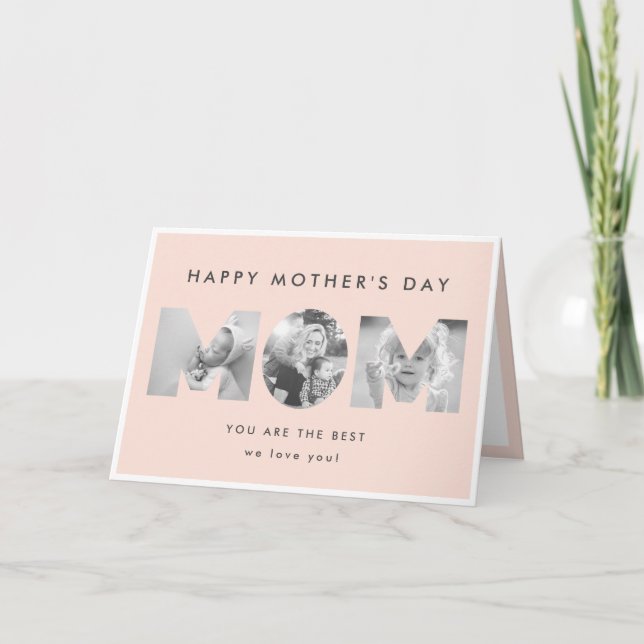 Tarjeta Feliz Día de la Madre, moderna foto de Personaliza (Anverso)