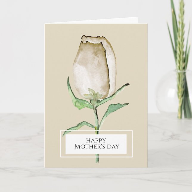 Tarjeta Feliz Día de la Madre Moderno, elegante, rosa, (Anverso)