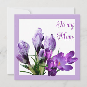Tarjeta Feliz día de la madre morado floral colorido