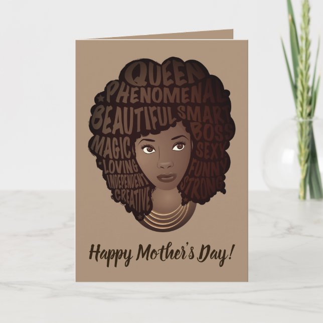 Tarjeta Feliz Día de la Madre, Motivadoras mujeres negras, (Anverso)