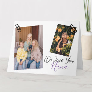Tarjeta Feliz día de la madre, nana, abuela foto simple