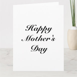 Tarjeta Feliz Día de la Madre negro blanco guión chic