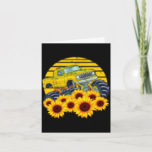 Tarjeta Feliz día de la madre niño pequeño girasol camión 