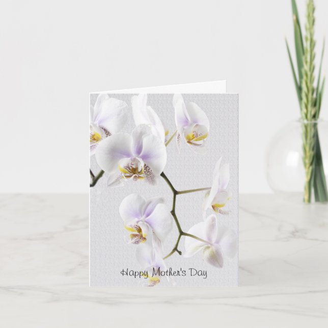 Tarjeta Feliz Día de la Madre - Orquídeas Blancas (Anverso)