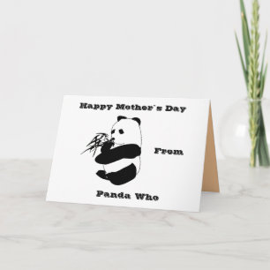 Tarjeta Feliz Día de la Madre Panda