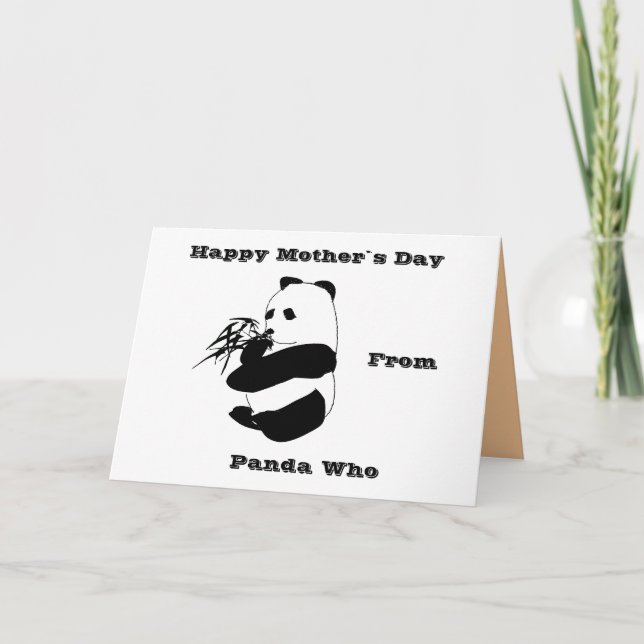 Tarjeta Feliz Día de la Madre Panda (Anverso)